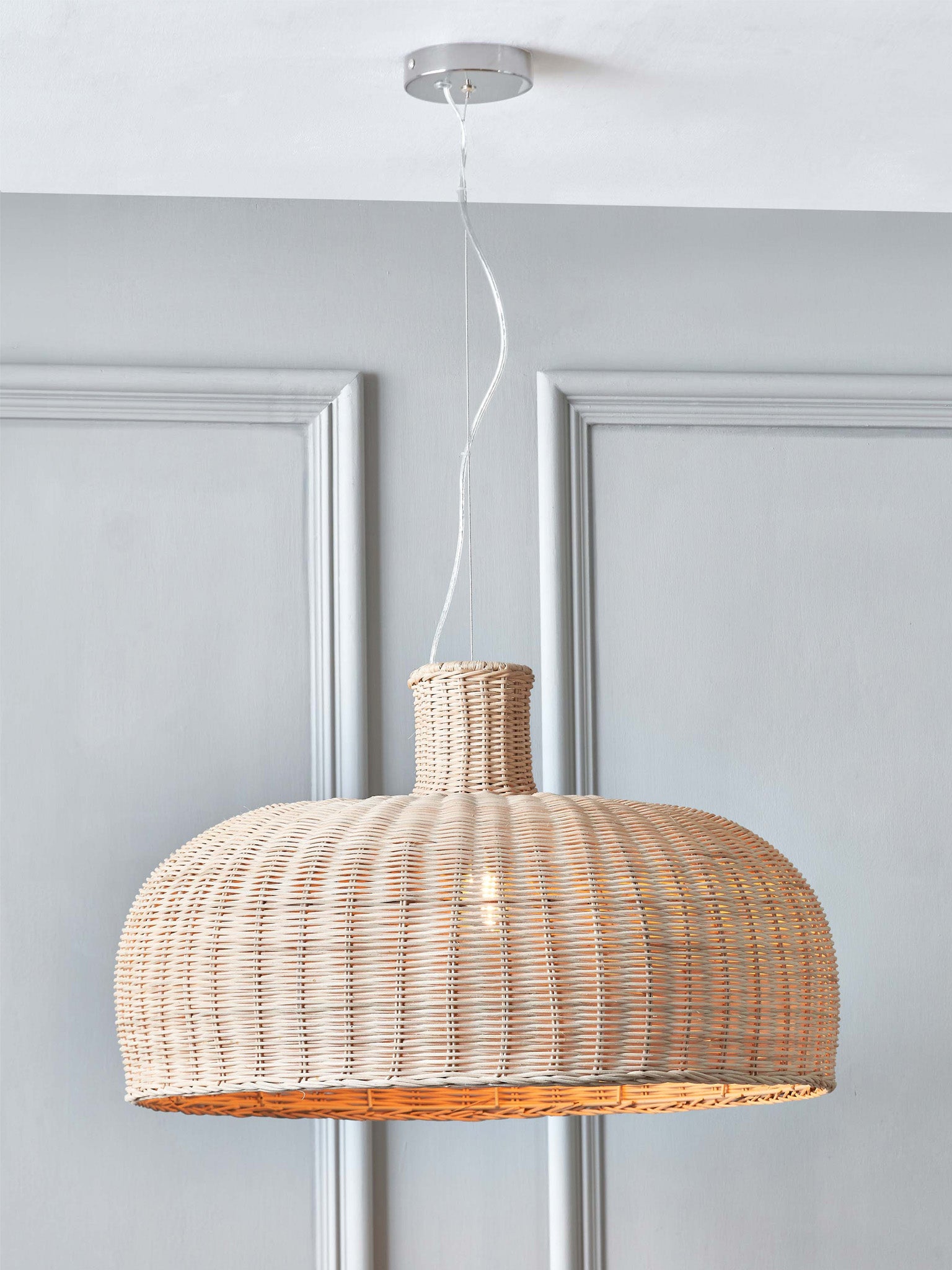 rattan dome pendant light