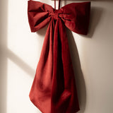 Large Red Velvet Hanging Bow
