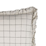 Vera Ruffle Natural  Grid Large Linen Cushion