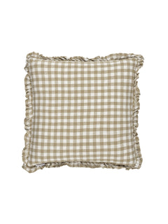 ruffle natural linen cushion