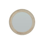 round wooden mirror