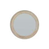 round wooden mirror