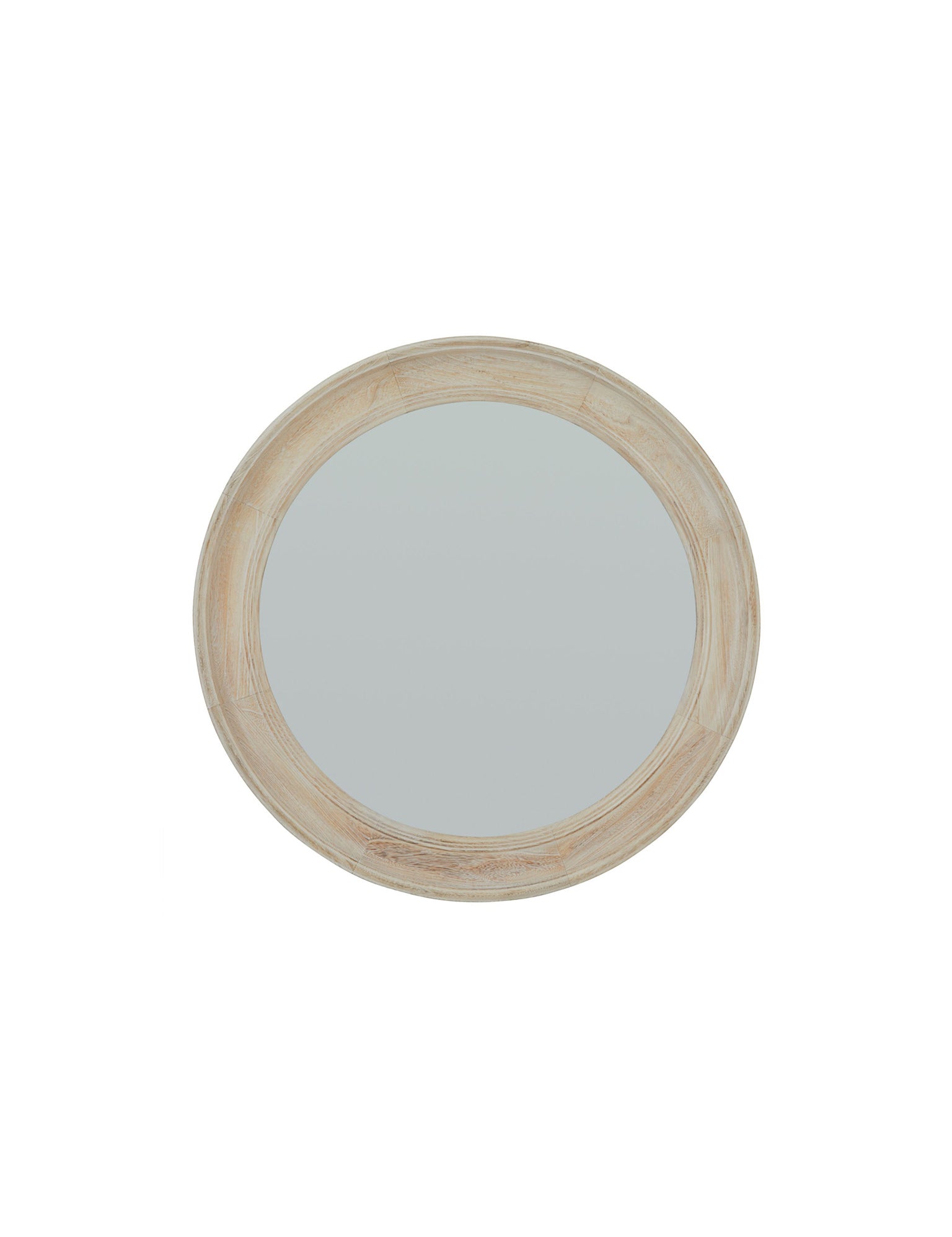 round wooden mirror