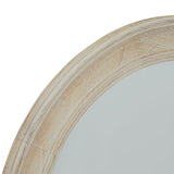 round wooden mirror