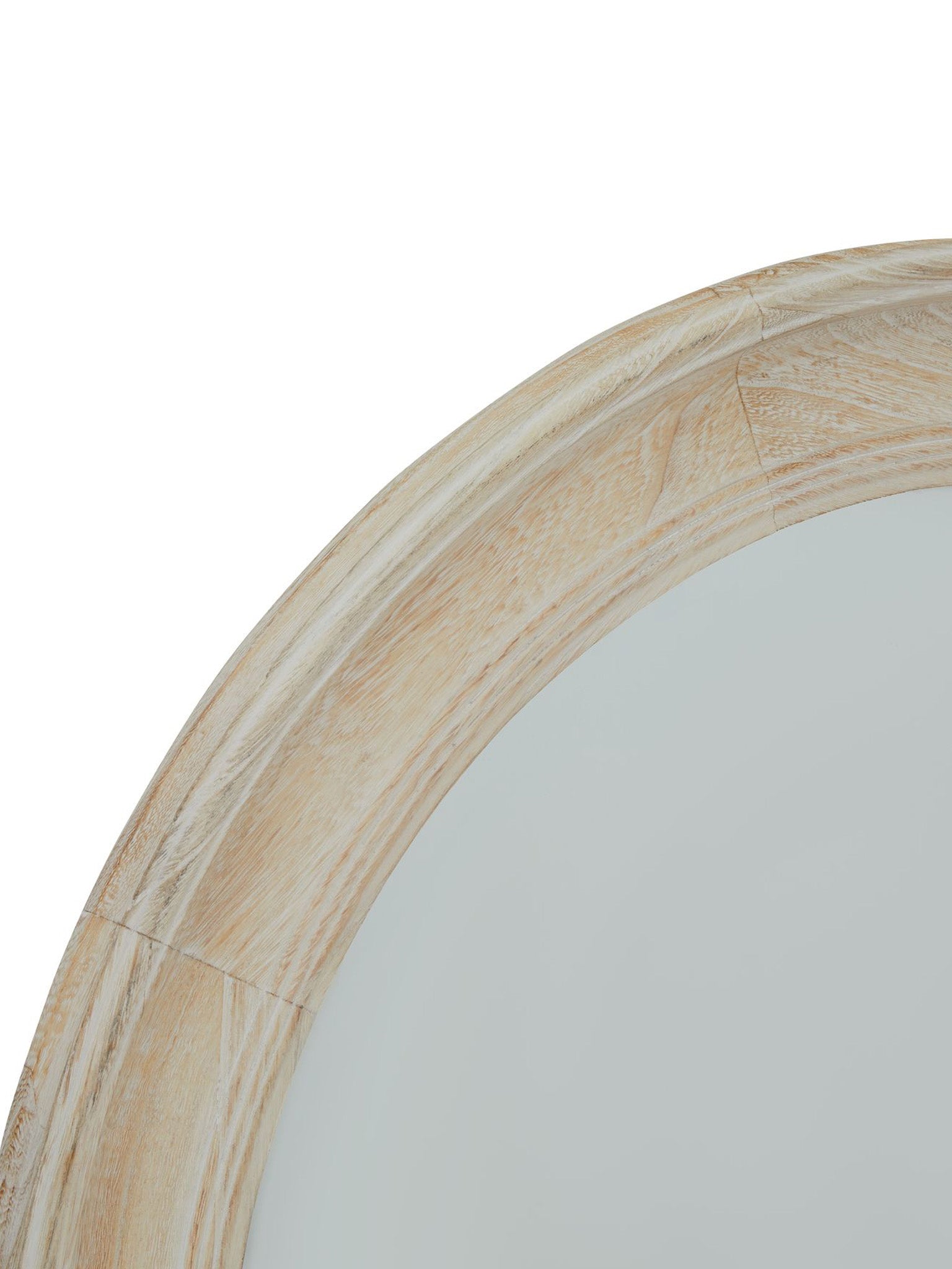 round wooden mirror