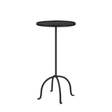 Black iron side table