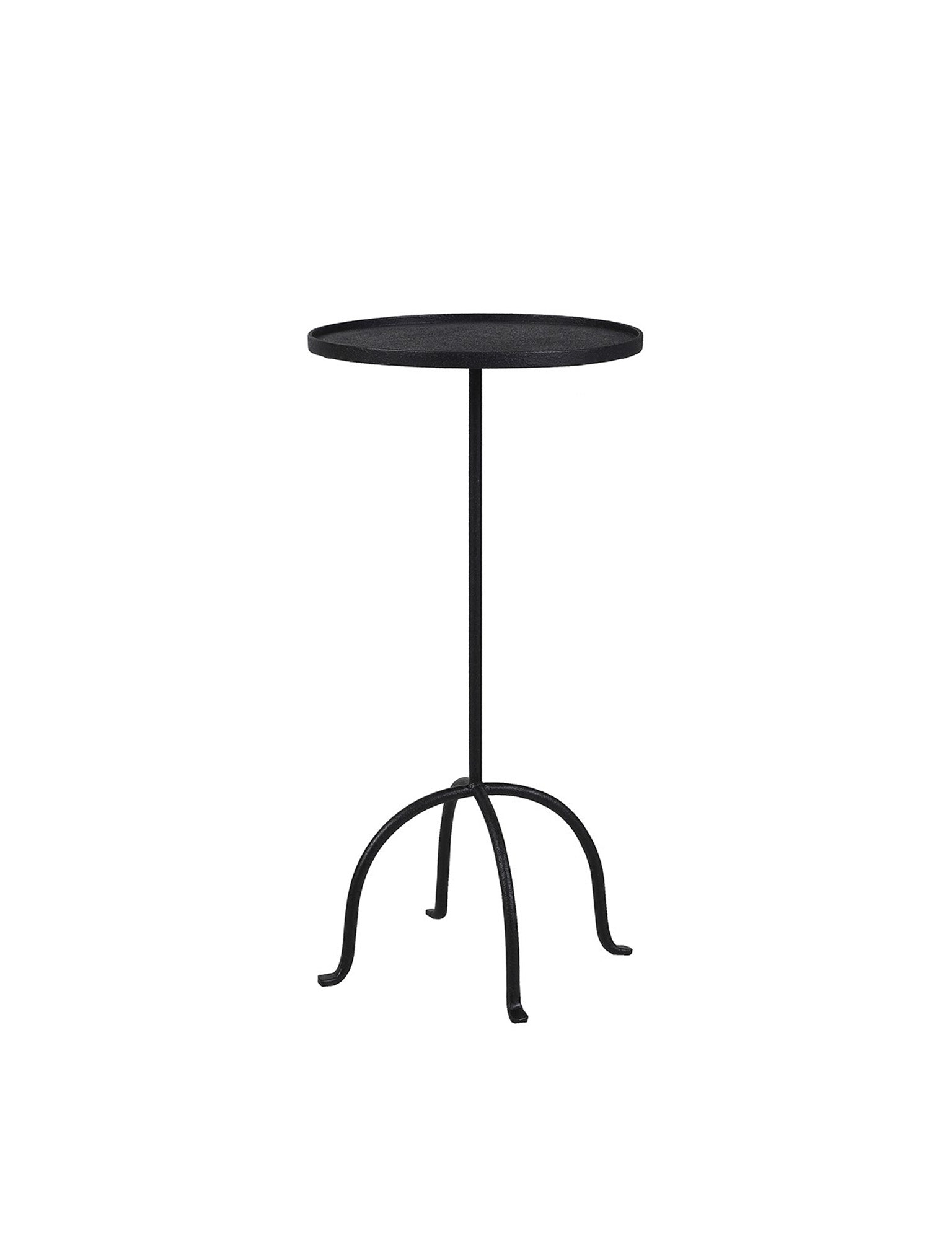 Black iron side table