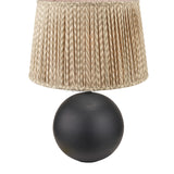 Montague Black Ball Table Lamp with Ikat Shade