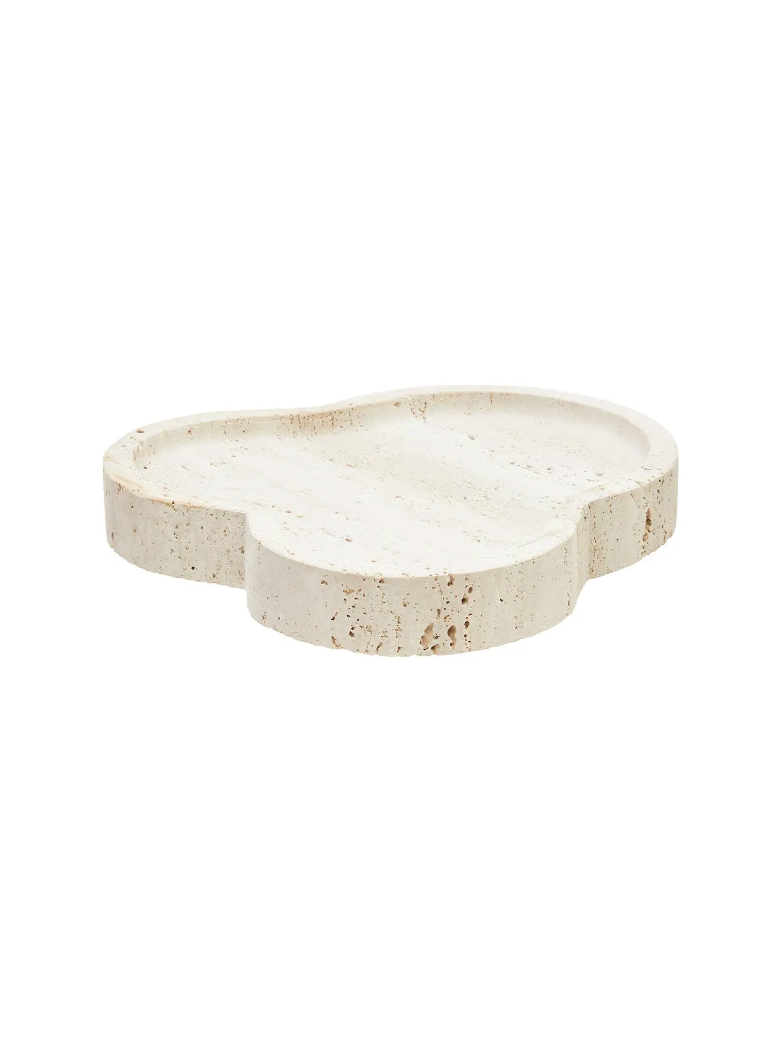 travertine clover decorative tray