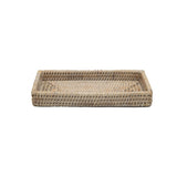 Small White Wash Rattan Tray