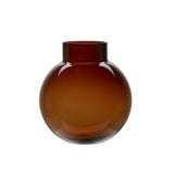 Brown Glass Round Vase