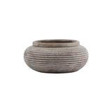 Siena Brown Round Ribbed Rustic Planter