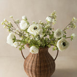 Faux Ranunculus & Wax Flower Arrangement