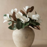 Faux Magnolia and Kelby Limestone Vase