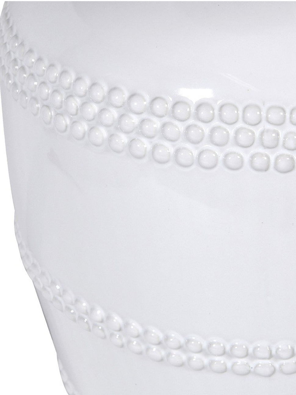 white ceramic bobble lamp with beige shade