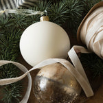 white matt baubles