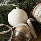 white matt baubles