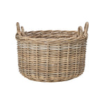 Natural round rattan baskets with handles