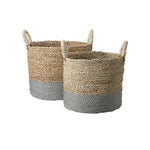 Natural and grey banana leaf baskets