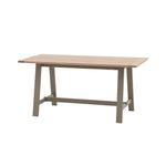Farmhouse Oak Top Trestle table painted in olive