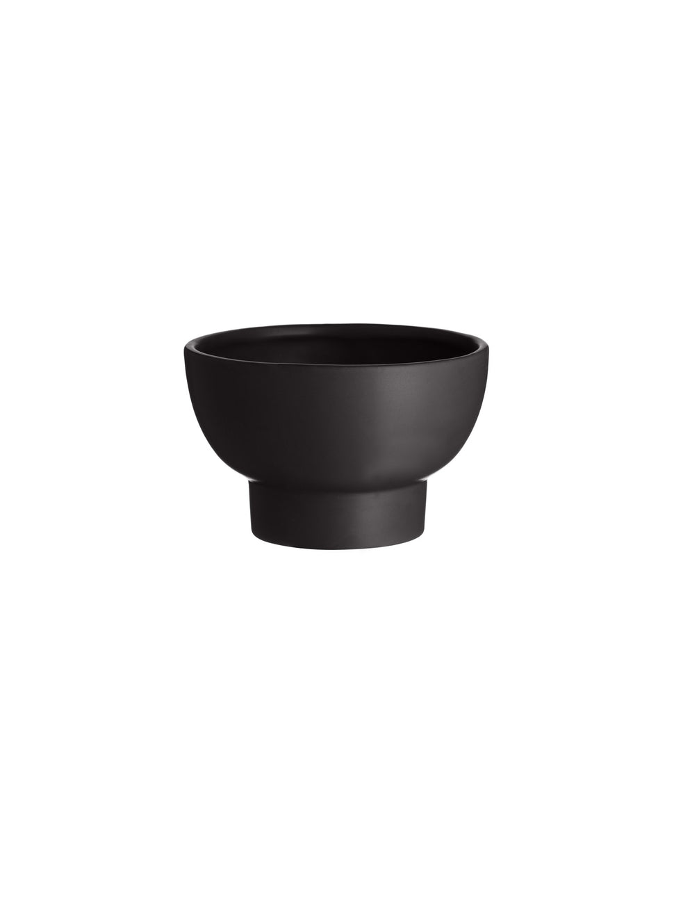 Ceramic Black Pedestal Bowl - Small