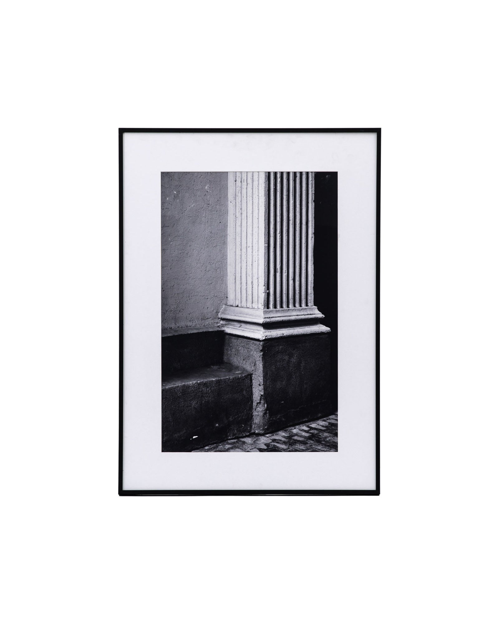 black and white photographic print framed