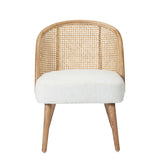 Geneva Bouclé and Natural French Cane Chair