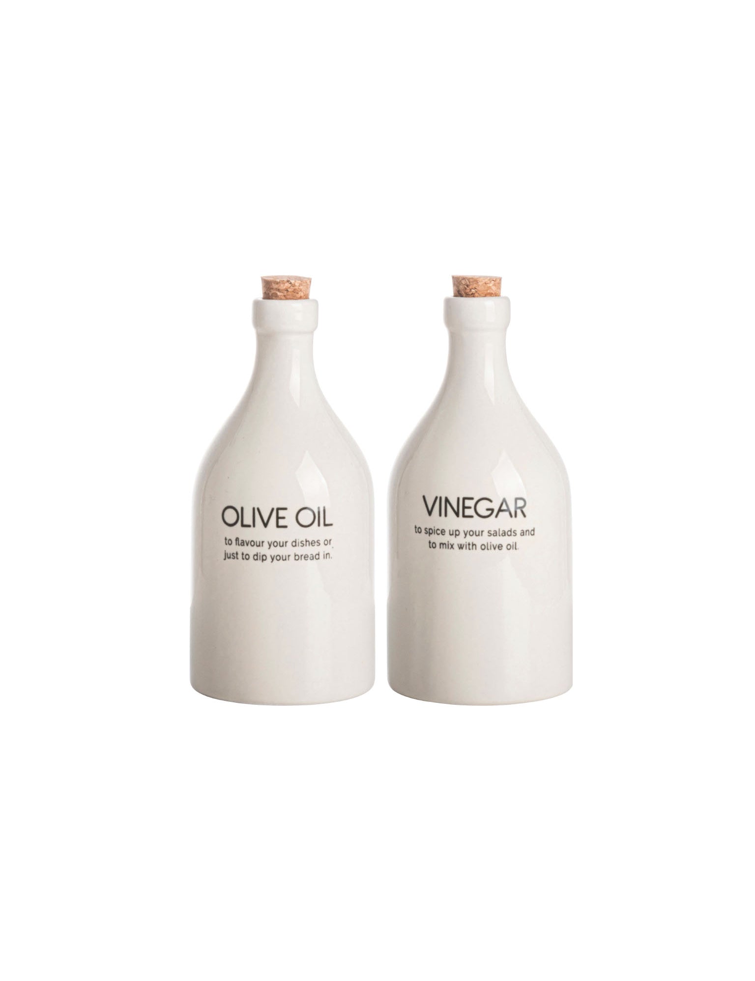 Olive Oil and Vinegar Bottles with cork tops