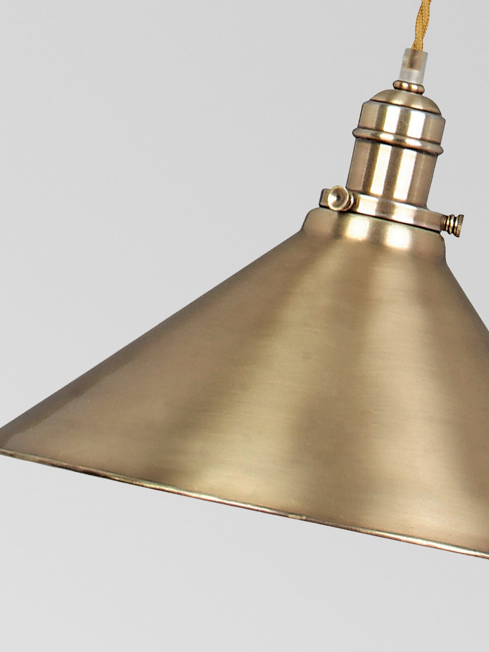 cone brass pendant light