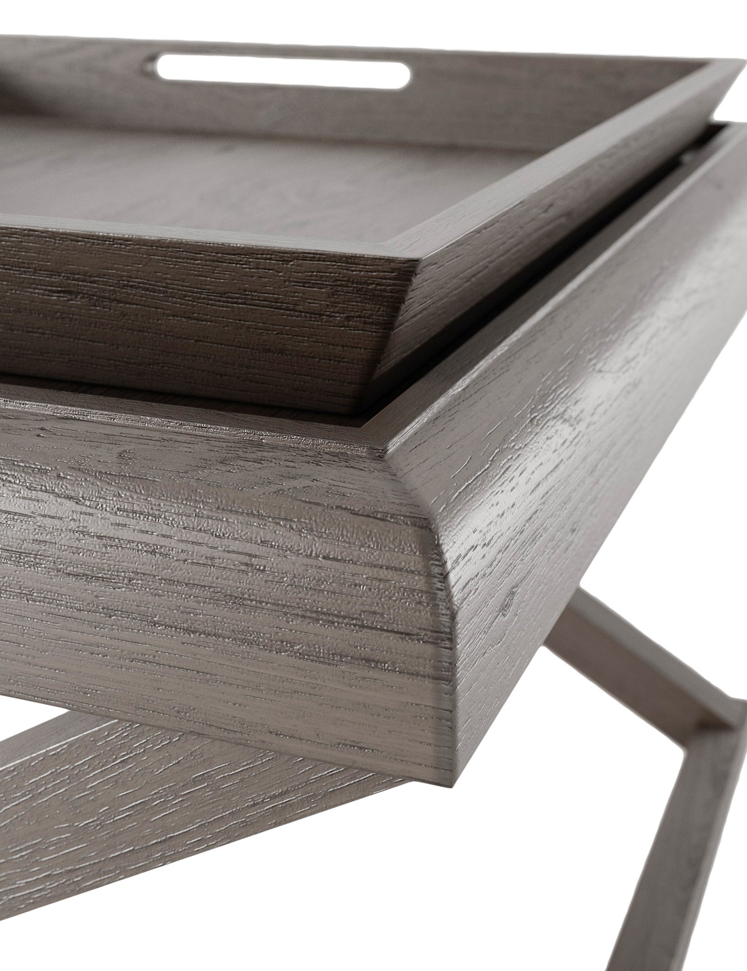 Wooden oak crossed legged end table