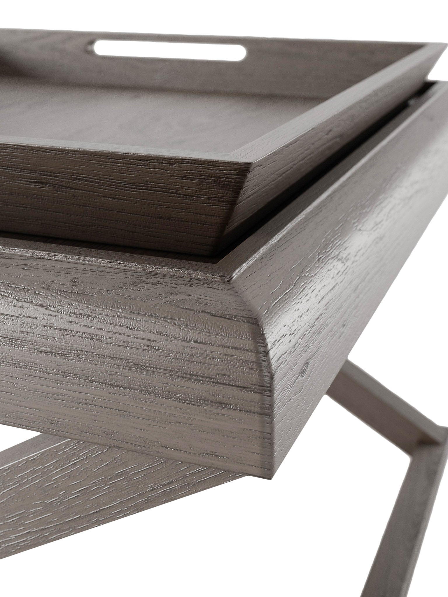 Wooden oak crossed legged end table