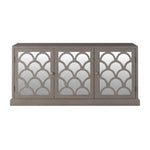 Wooden oak 3 door sideboard with mirrored glass 