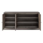 Wooden oak 3 door sideboard with mirrored glass 