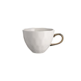 Ceramic Cup with Gold Handle - Off White