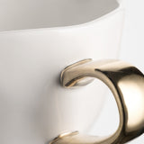Ceramic Cup with Gold Handle - Off White