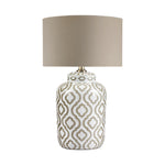 morrocan inspired white and taupe table lights
