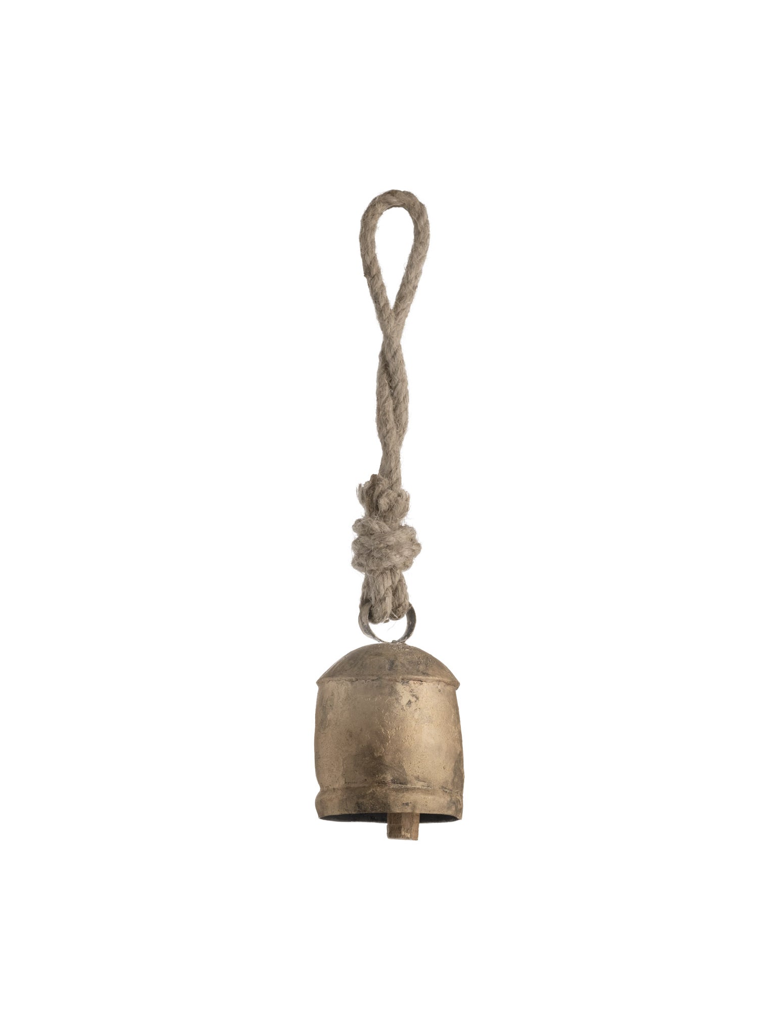 gold cow bell with rope