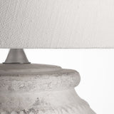 rustic white lamp with white taper shade