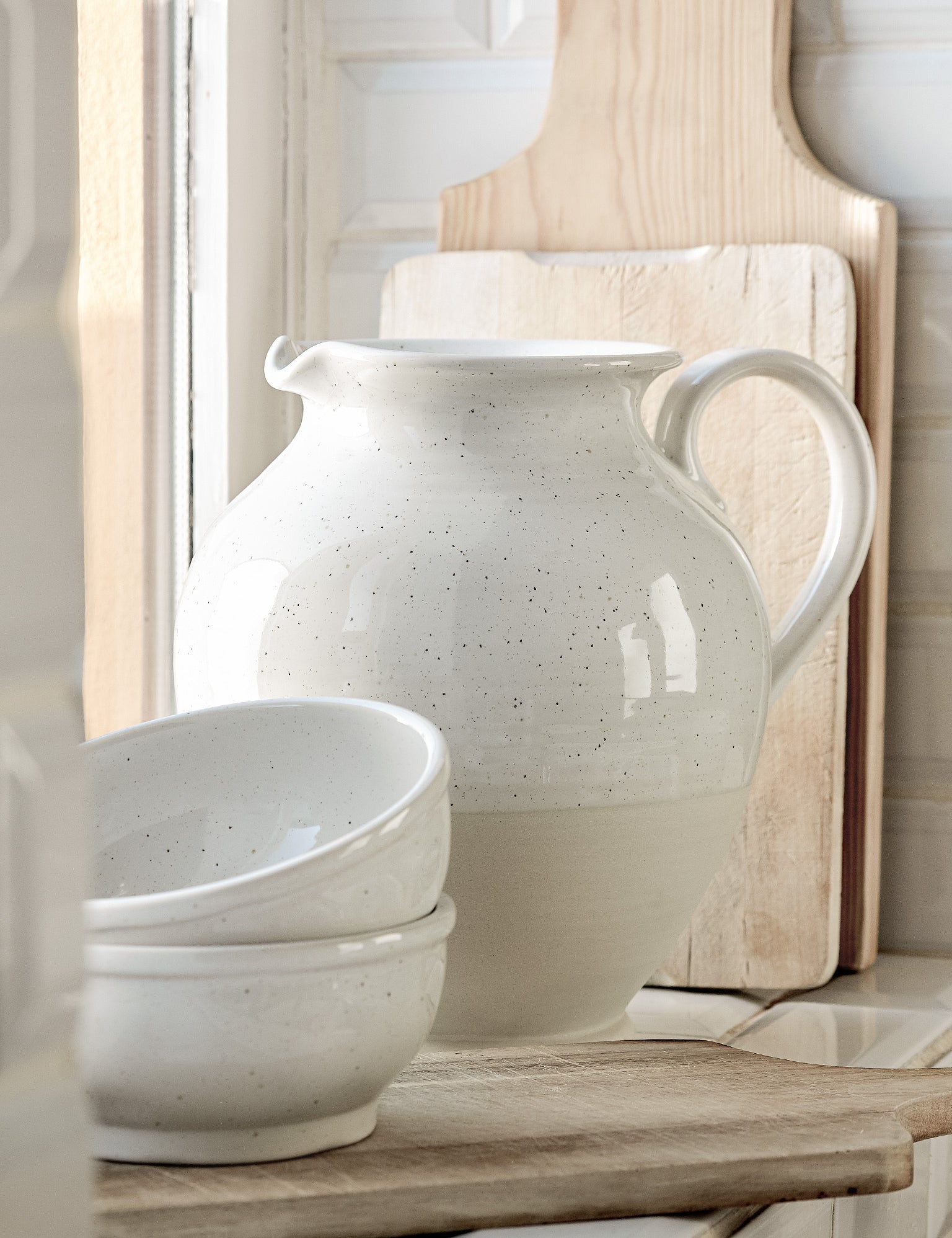 Off white large jug with handle