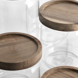 Glass & Acacia Wood Canisters