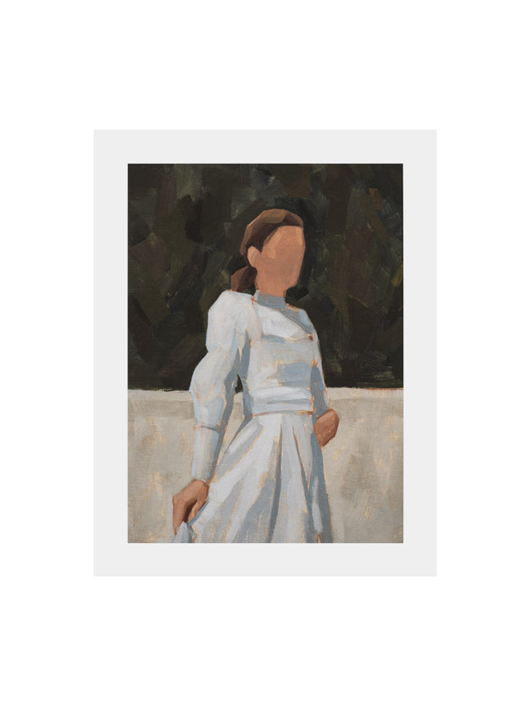 art print female in a garden 