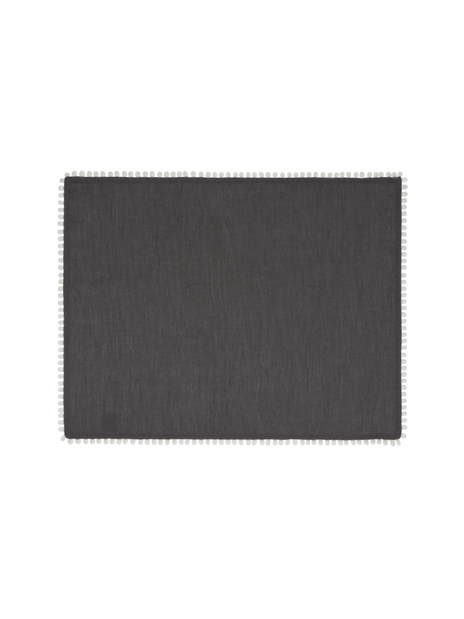 Charcoal Grey Linen Bobble Placemats