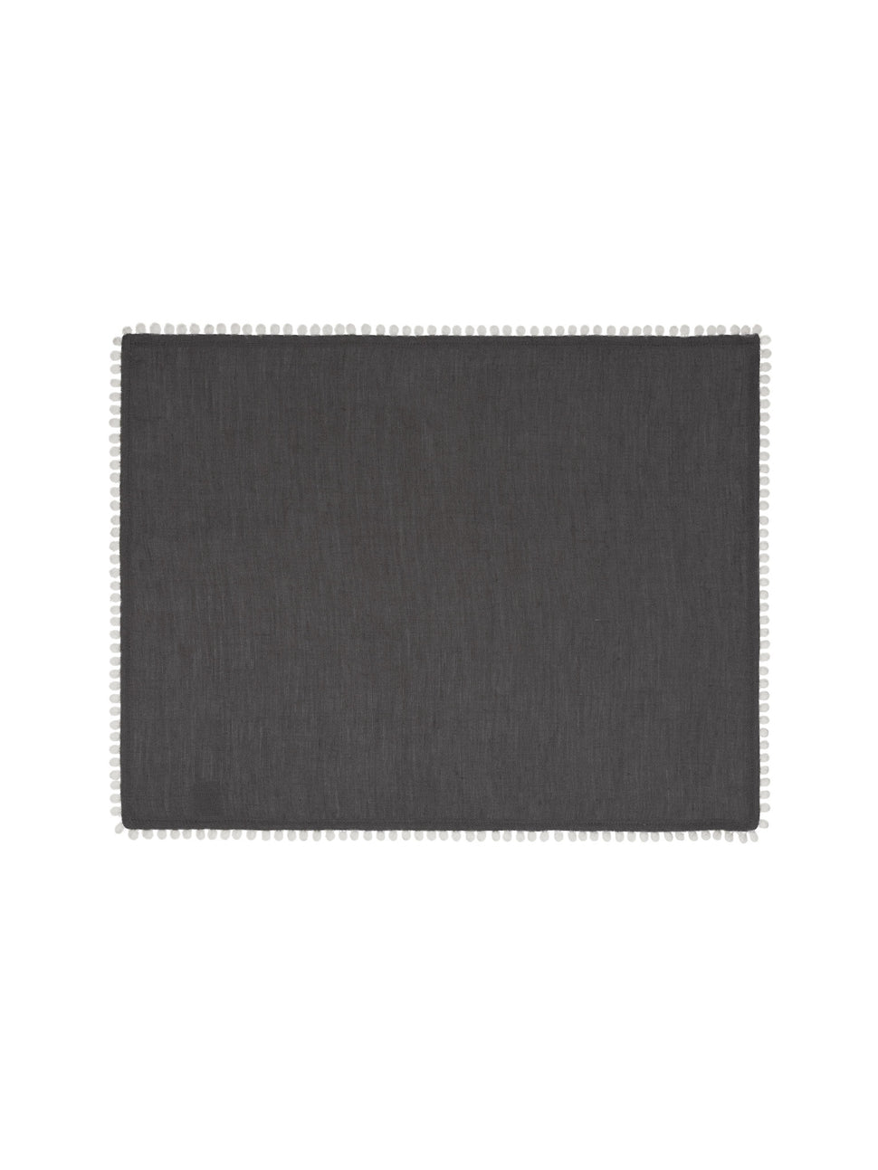 Charcoal Grey Linen Bobble Placemats