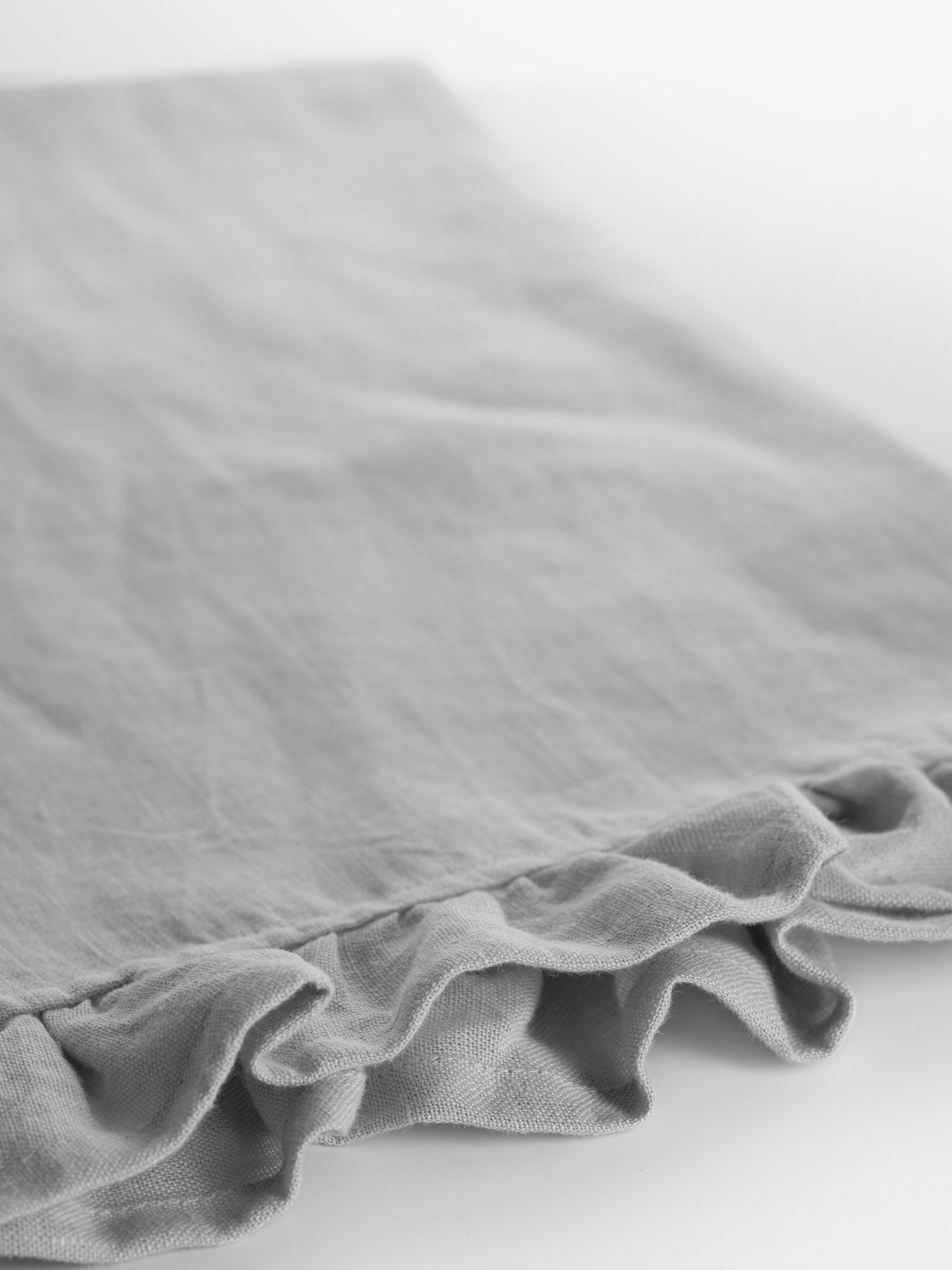 Ruffle Trim Linen Tea Towel