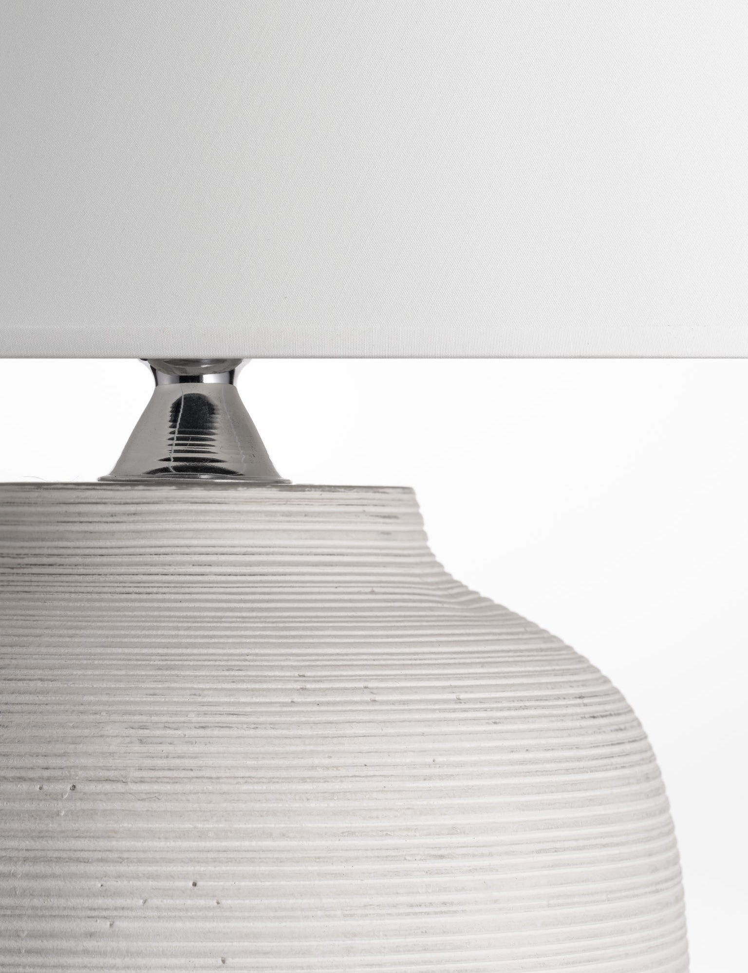 Lisbon White Table Lamp Cylinder Shade