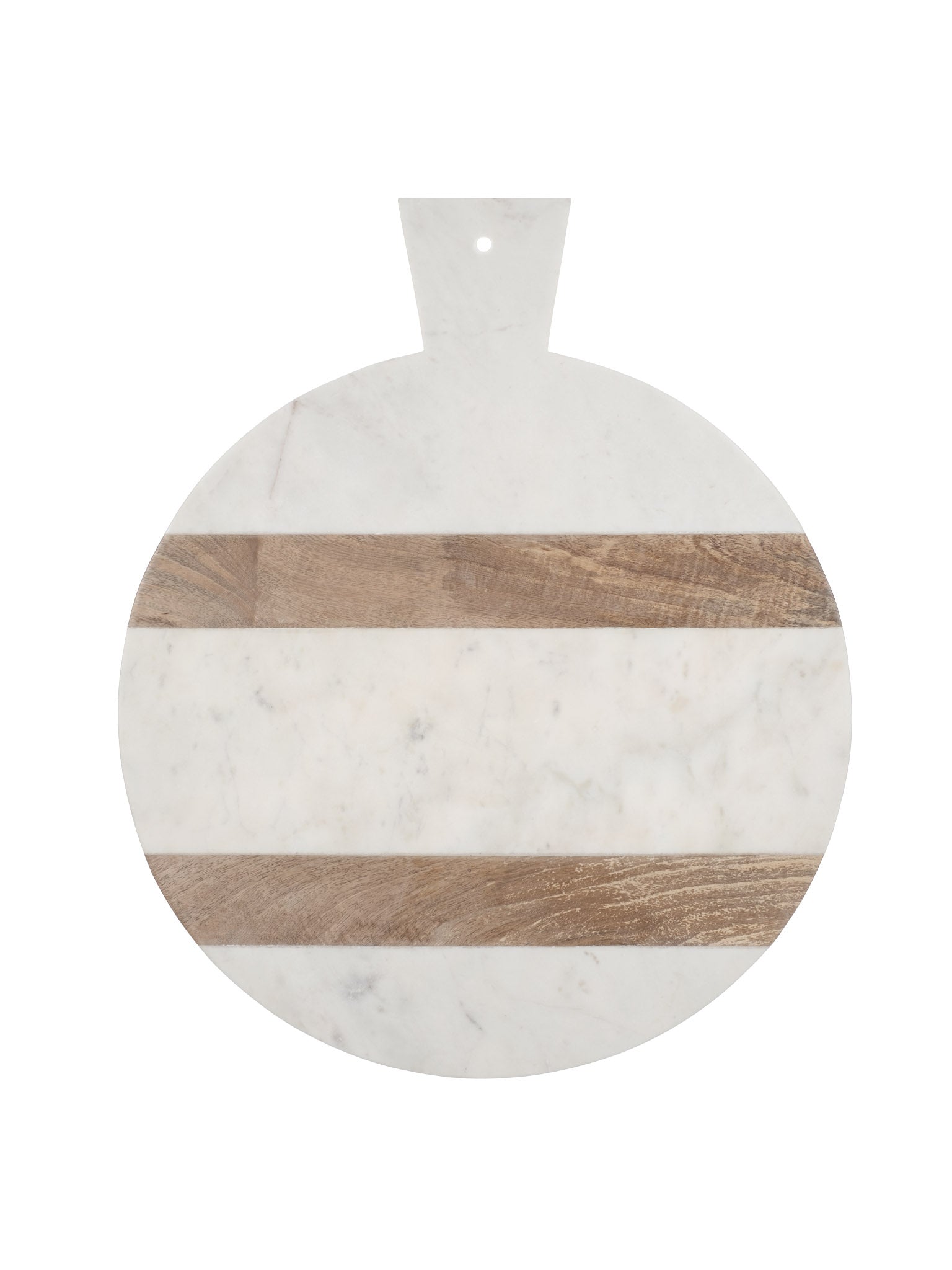 Marble & Wood Stripe Round Board