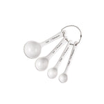 four measuring spoons ranging from a quater tea spoon to one tablespoon 