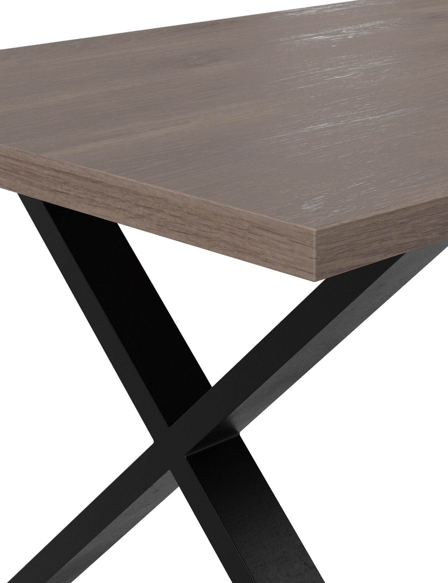 Rectangular Wooden Dining table with black metal legs