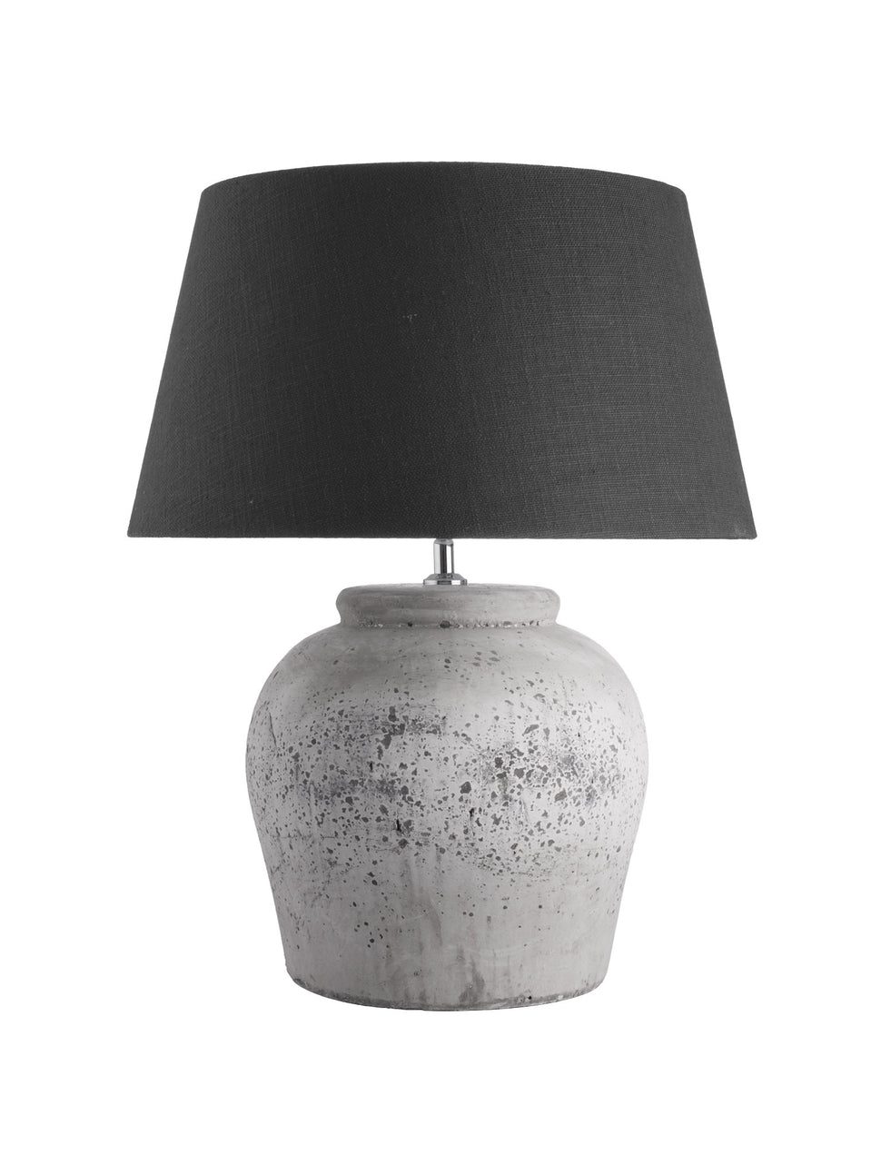 stone lamp base with grey shade