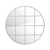 Round Grid Mirror - Silver